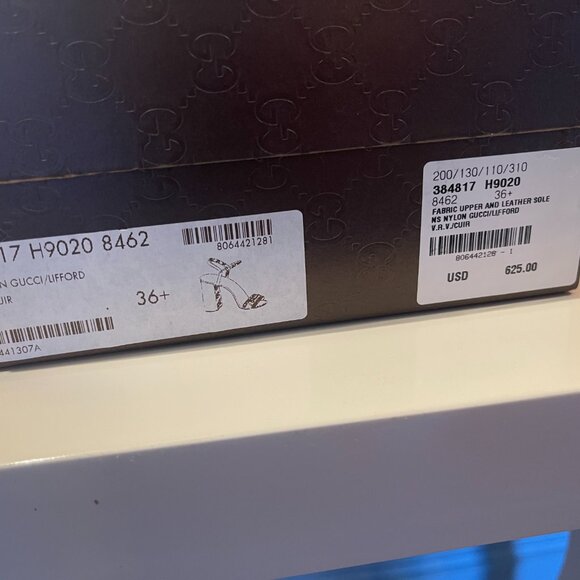 Gucci NS NYLON LIFFORD  V.R.V / CUIR SANDALS 36 1/2 - Picture 15 of 16